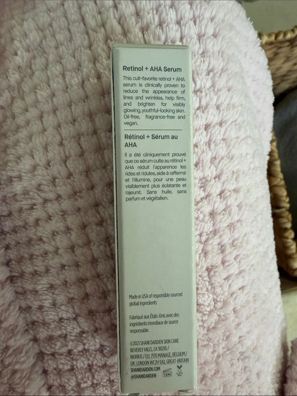 Shani Darden White Retinol + AHA Serum Box